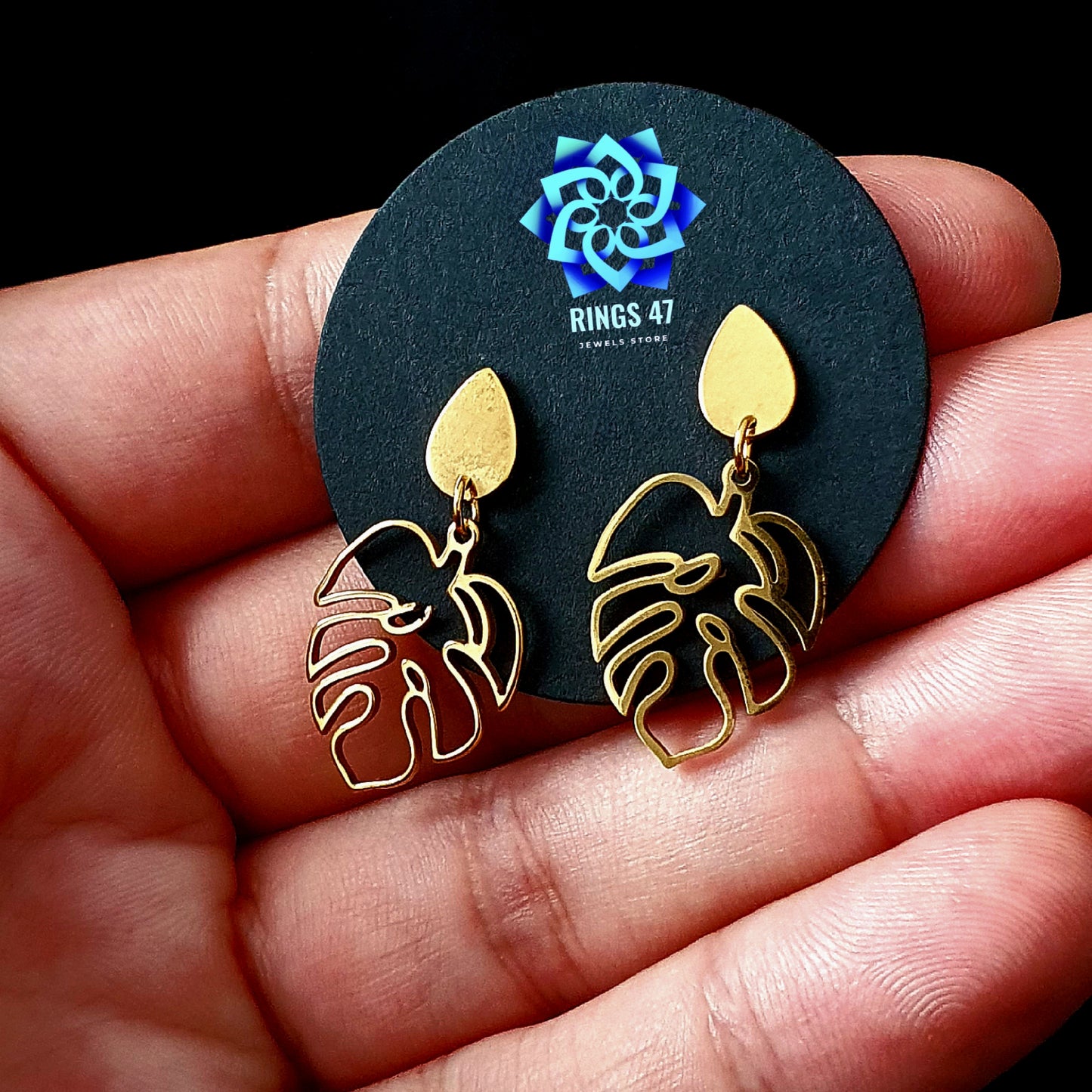 Boucles d’Oreilles Feuille d'Or