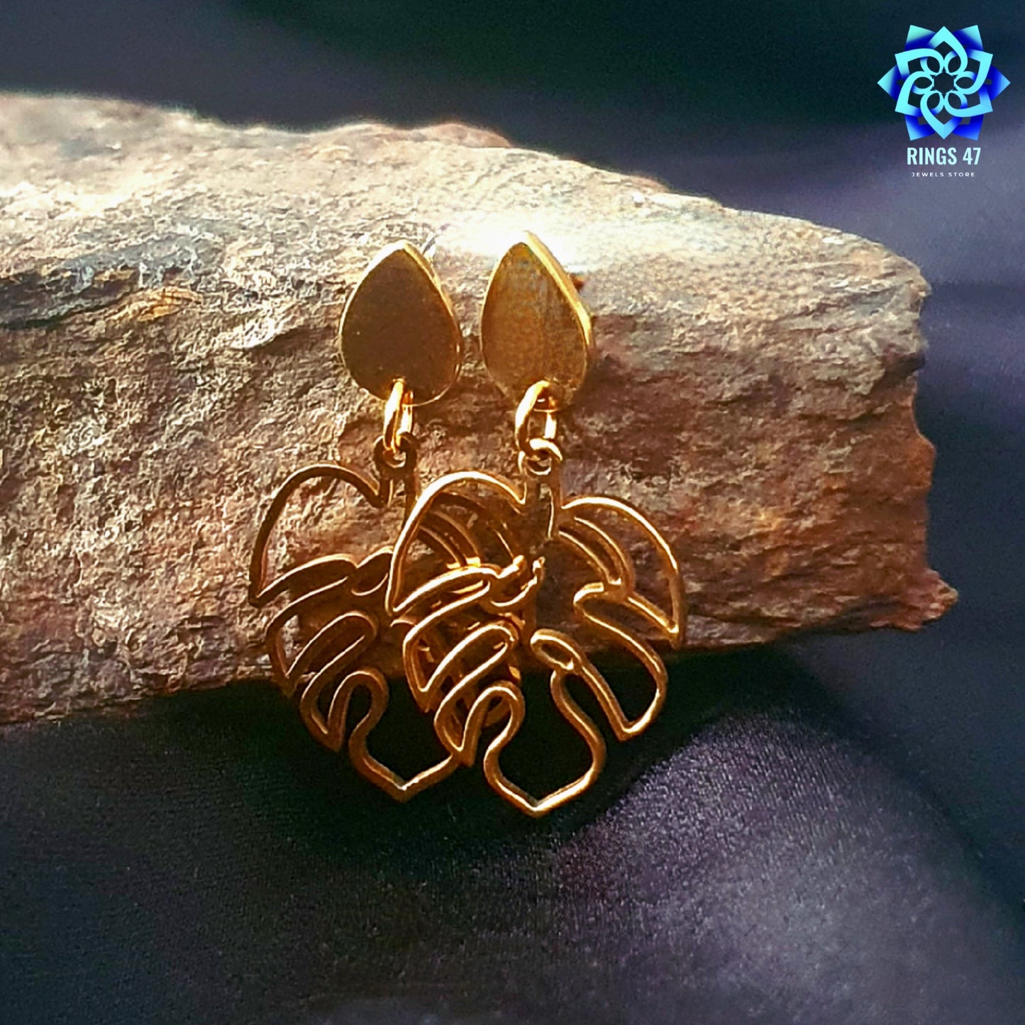 Boucles d’Oreilles Feuille d'Or