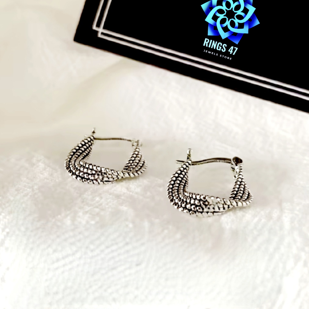 Boucles d'oreilles Ruban Argenté