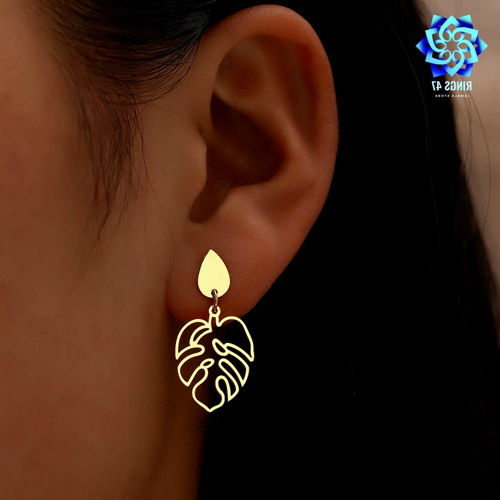 Boucles d’Oreilles Feuille d'Or