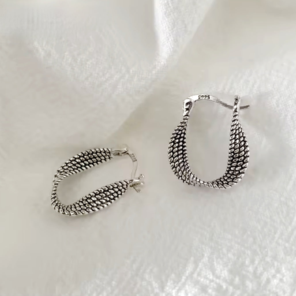 Boucles d'oreilles Ruban Argenté