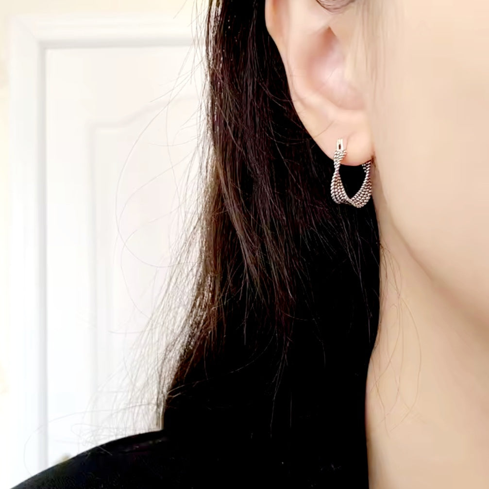Boucles d'oreilles Ruban Argenté