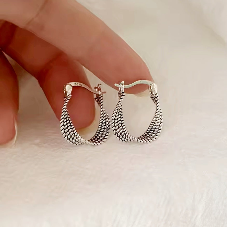 Boucles d'oreilles Ruban Argenté