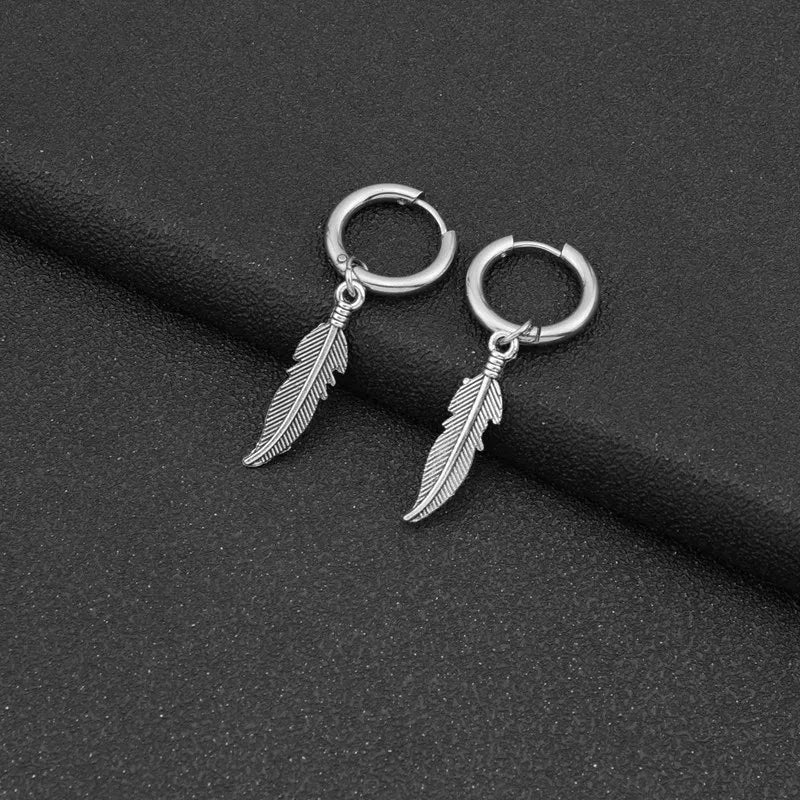 Boucles d'oreilles Steel Feather