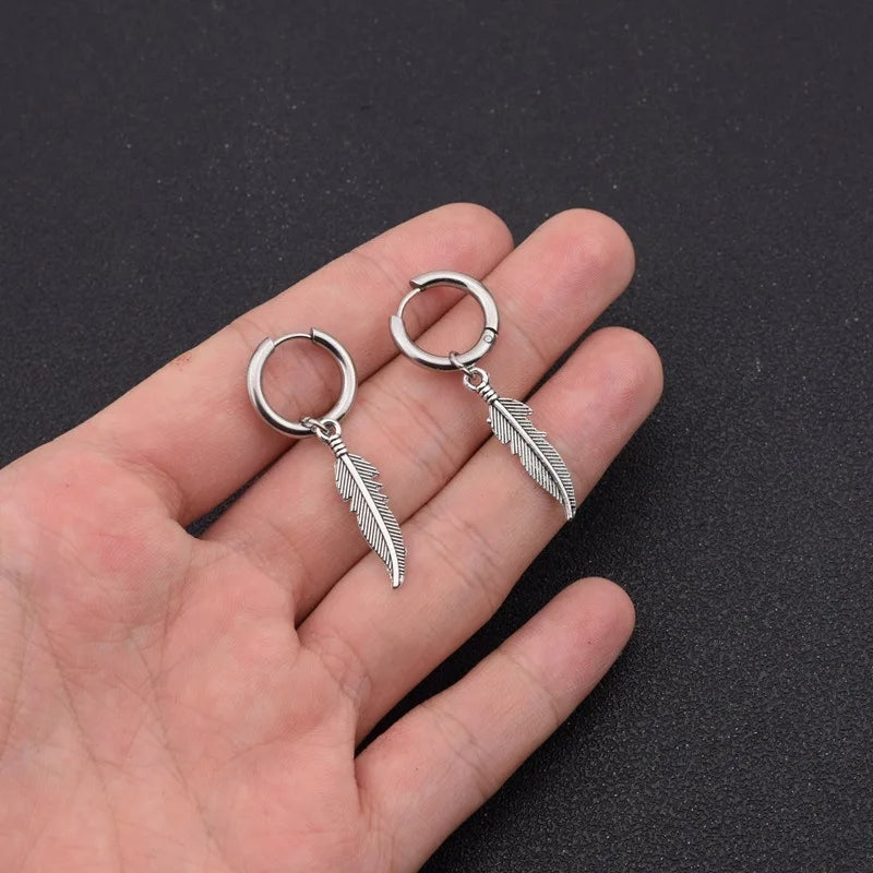 Boucles d'oreilles Steel Feather