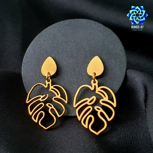 Boucles d’Oreilles Feuille d'Or