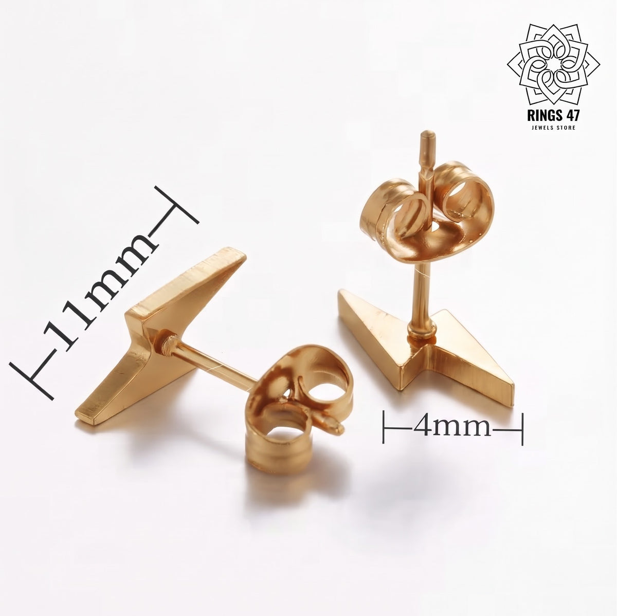 image demontrant les dimentions des boucles d'oreilles eclairs
