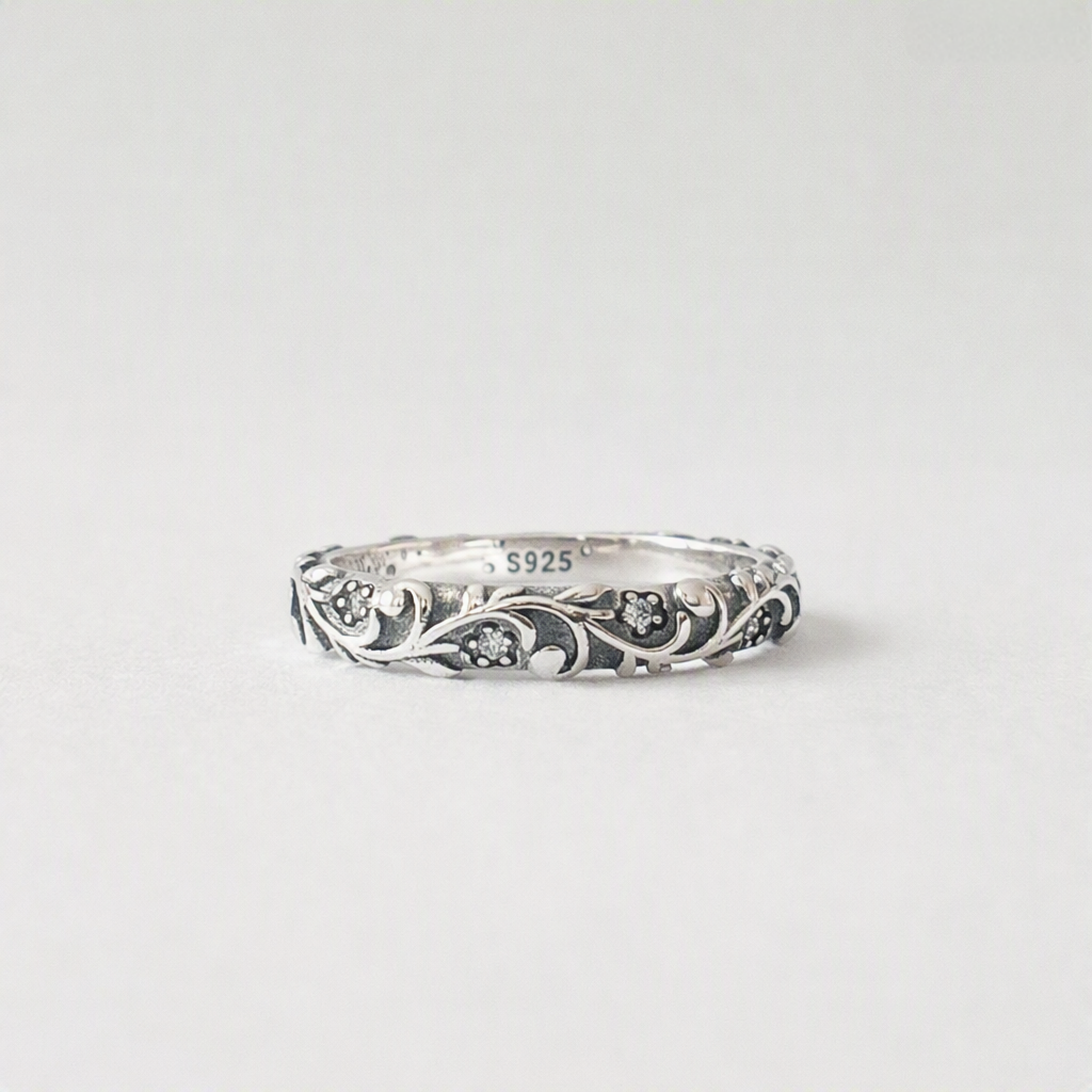 Bague Femme Argent 925 – Floral Vintage