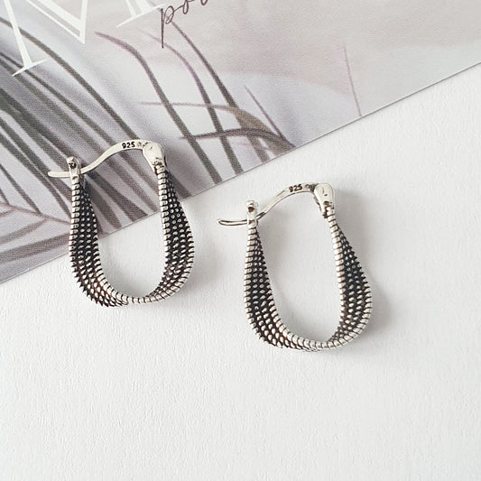 Boucles d'oreilles Ruban Argenté